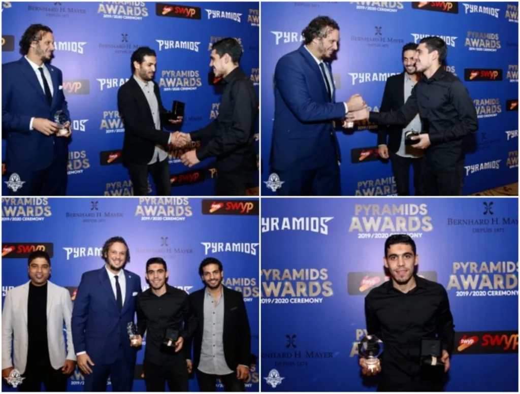 Ibrahim Adel at the pyramids awards with bernard h mayer pyramids FC award ceremony