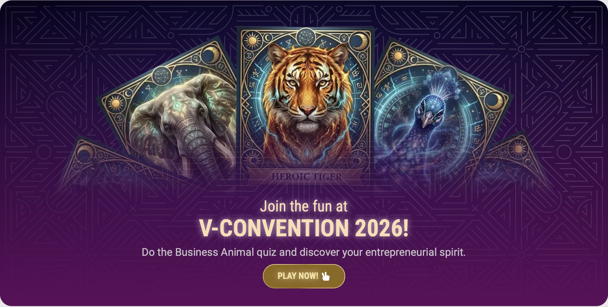 What Type Of Entrepreneur Are You? 7 V-Convention 2026 quiz. Discover which animal best matches your personality and business style.