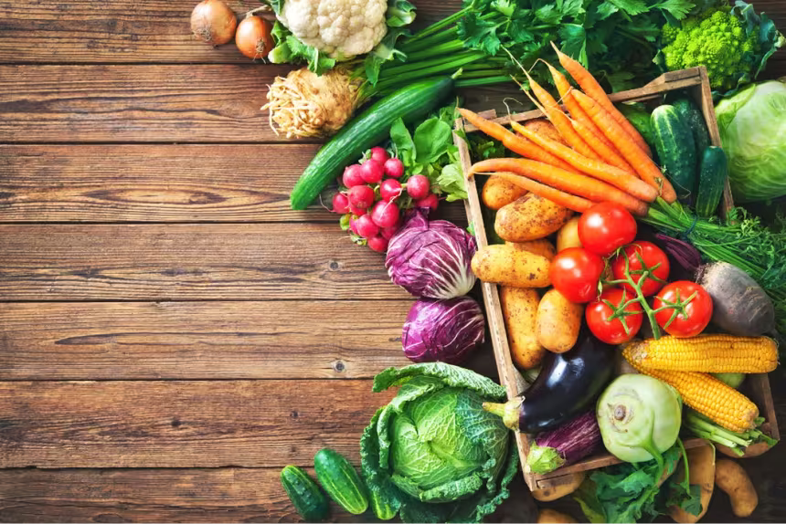 Various colourful vegetables show how many options we have for a vegetarian lifestyle