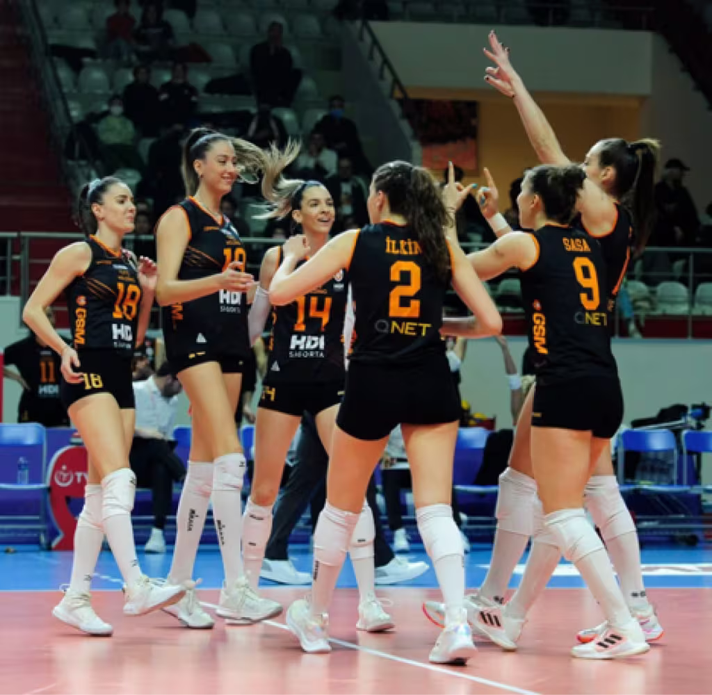 Vc Omar Medhat Reflects On What Qnet Sports Partners Have Taught Us 5 Galatasaray Women's Volleyball Team celebrating after a goal on the court
