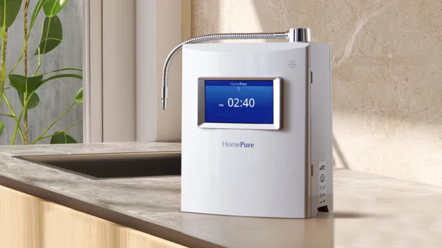 HomePure Viva on the kitchen table, showcasing its potential benefits when put to use as well as several HomePure Viva spare parts to pay attention to during maintenance
