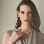 Model wearing Pearl Icons Collection by Bernhard H. Mayer