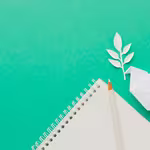origami and notebook