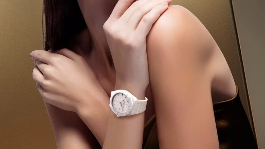 Bernhard H. Mayer Alto Ceramic White Ceramic Watch on lady's wrist