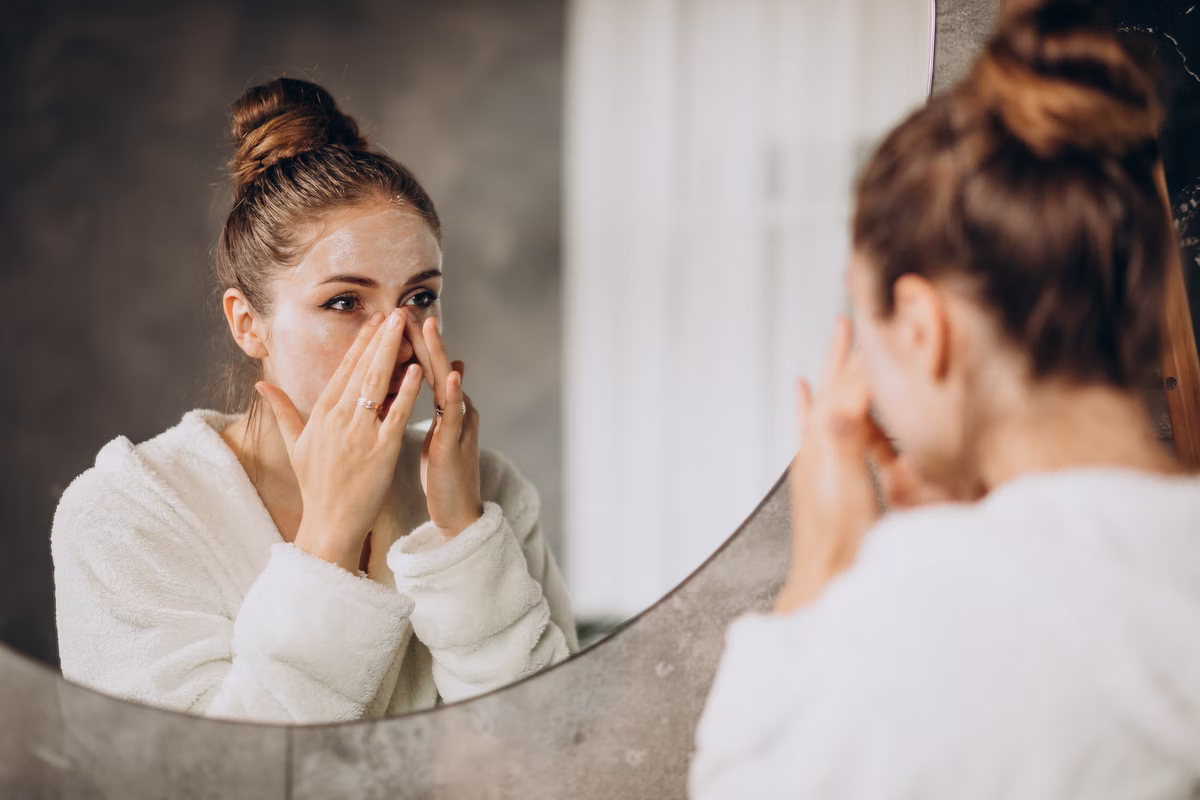 Don’t Let Your Home Become A House Of Horrors 6 A girl gently cleansing her face to keep her skin clean and fresh.